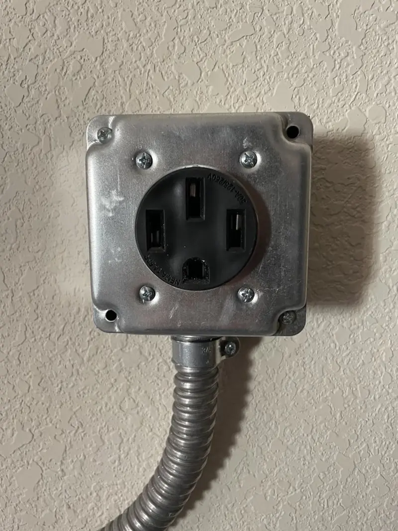 NEMA 14-50 outlet installed for Electrical Panel Upgrade in Gray